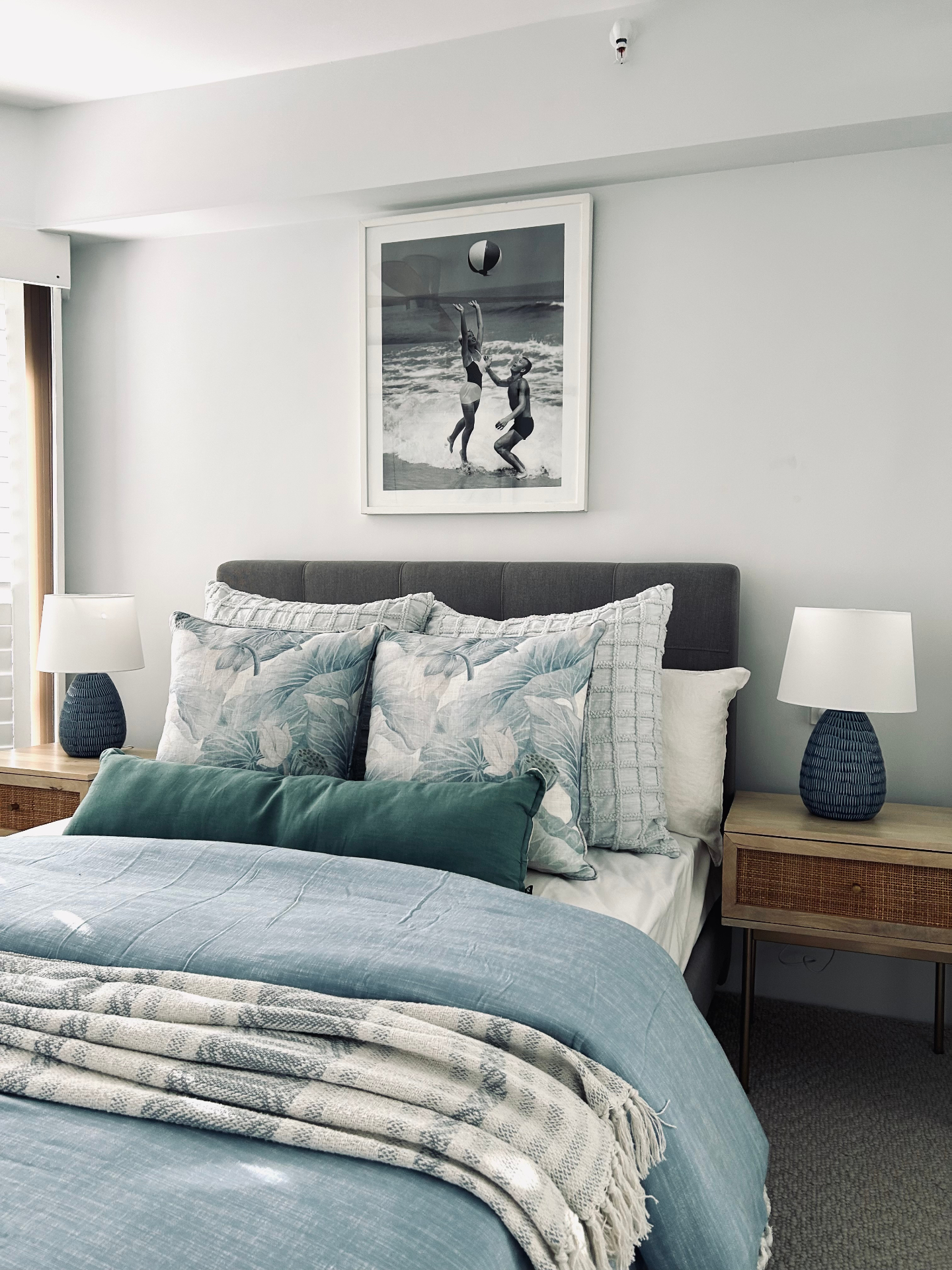 Vacant styling — coastal blue bedroom